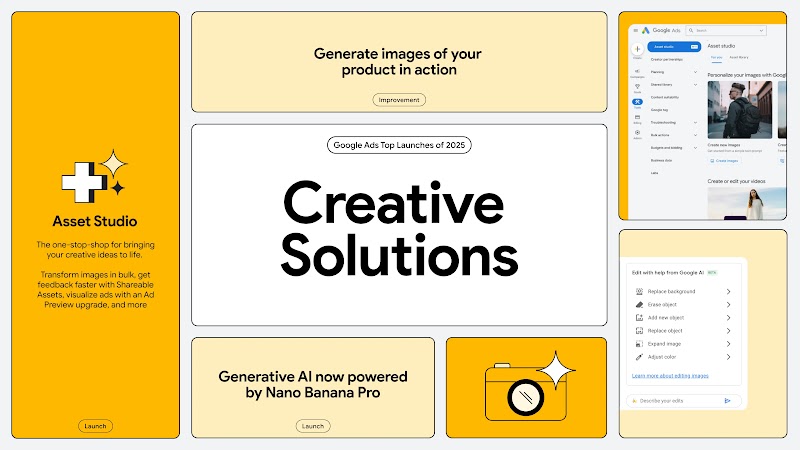 Graphic showing top creative solutions product launches from 2025