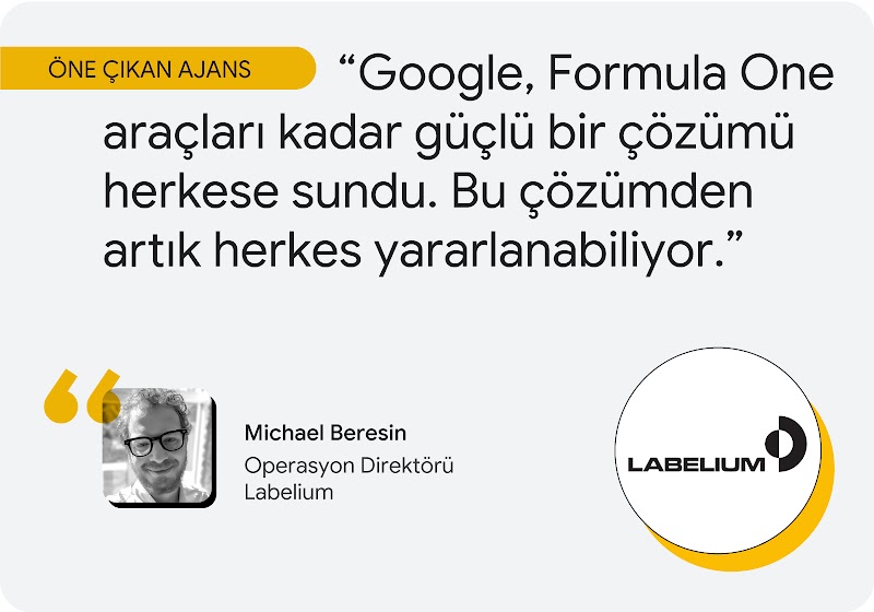 Öne çıkan ajans. Labelium Operasyon Direktörü Michael Beresin şunları belirtiyor: "Google, Formula One araçları kadar güçlü bir çözümü herkese sundu. Bu çözümden artık herkes yararlanabiliyor."