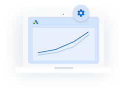 Callout 2 Image Alt Text
Illustration of a computer with a Google Ads interface with a graph showing performance
