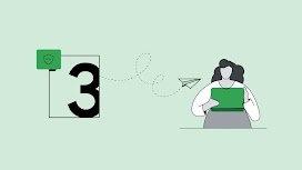 Chapter 3 of 3. A plus-size Latina reads from her laptop as a paper airplane whizzes by.