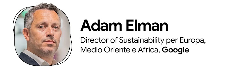 Primo piano di Adam Elman, Director of Sustainability per Europa, Medio Oriente e Africa, Google