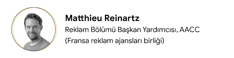 AACC'de (Fransa Reklam Ajansları Birliği) Reklamcılık Bölümü Başkan Yardımcısı olarak görev yapan katılımcı Mattieu Reinartz'ın portre fotoğrafı