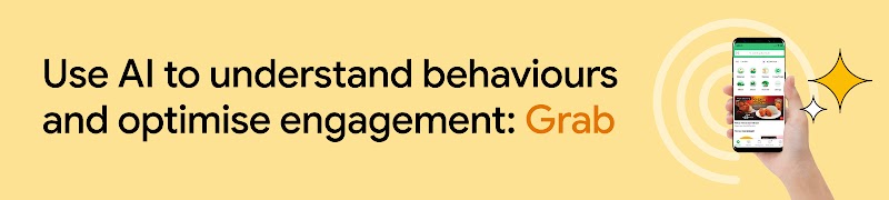 A smartphone displays the Grab app interface, representing a Grab case study on using AI to understand behaviours and optimise engagement through AI-powered ads, boosting app growth.