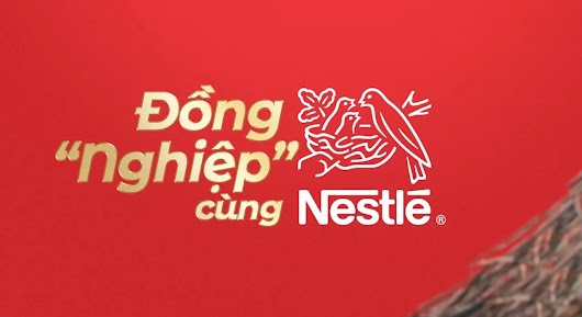 The video thumbnail shows a stack of various colorful Nestlé products with the word "TẾT" prominently displayed, representing the Vietnamese holiday season.