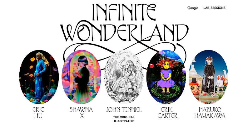 El proyecto Infinite Wonderland de Creative Lab dio a los ilustradores la oportunidad de reimaginar "Las aventuras de Alicia en el país de las maravillas" de Lewis Carroll utilizando la IA y su propia creatividad.