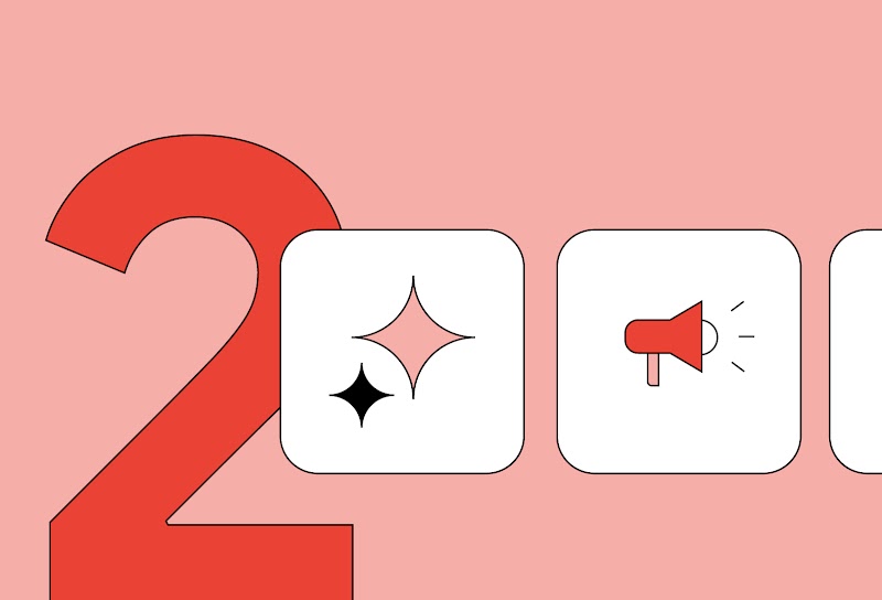 Das Bild zeigt eine illustrierte 2 und zeigt Icons von KI-basierten Kampagnentypen auf YouTube