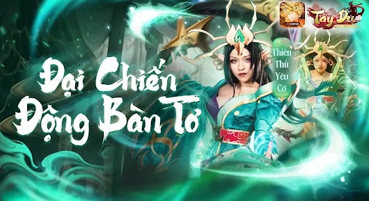 The video thumbnail shows a Vietnamese celebrity, possibly Trà Đặng, dressed in a costume resembling an antagonist from the Journey to the West (Tây Du) saga, promoting the Tây Du VNG game.