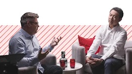 Photo of marketing guru Mark Ritson and Menulog CMO Simon Cheng.