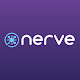 Logo for the nerve featuring the word nerve in white text with a stylized neuron or network icon in blue and white replacing the letter 't' at the beginning, all on a purple background.