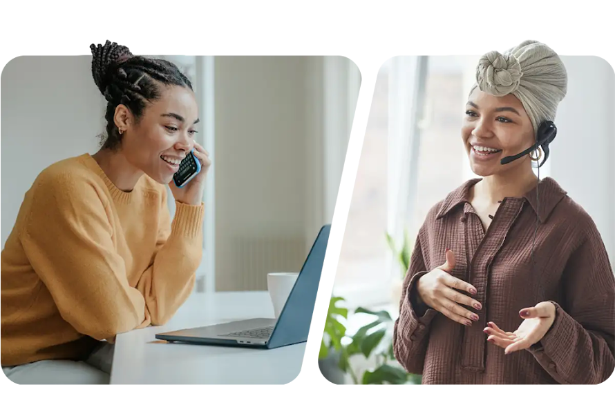 Un cliente de Google Ads teniendo una conversación con un experto de Google Ads