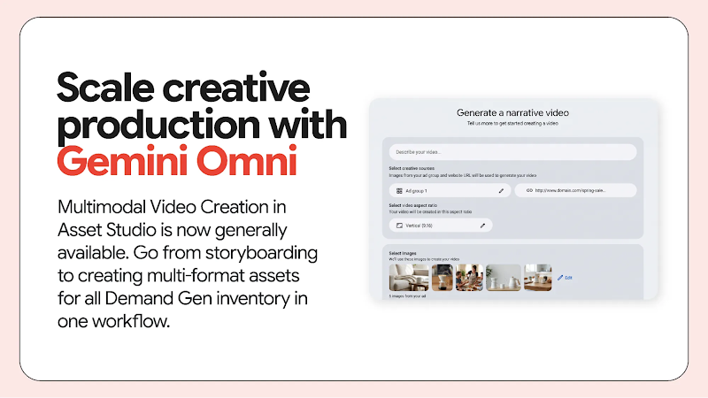 Scale creative production with Gemini Omni.