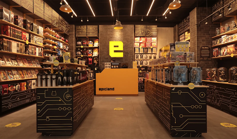 El interior de la tienda de Epicland