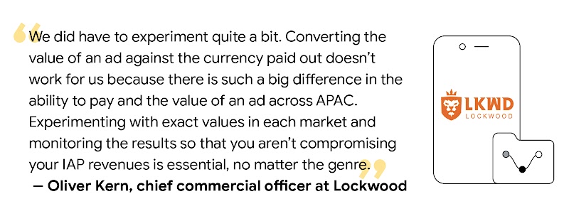 Oliver Kern, chief commercial officer at Lockwood, shares the importance of experimenting with ads regionally to not compromise IAP revenues no matter the genre, due to the differing ability to pay and value of ads across APAC.