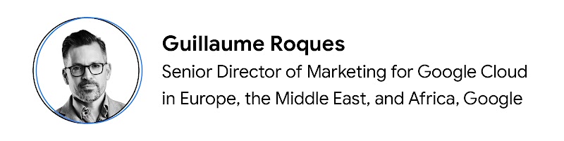 Foto di Guillaume Roques, Senior Director of Marketing for Google Cloud per Europa, Medio Oriente e Africa, Google.