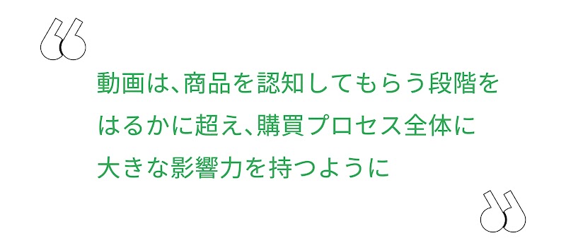 動画は、商品を認知してもらう段階をはるかに超え、購買プロセス全体に大きな影響力を持つように