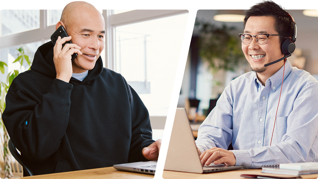 Google 広告の顧客と親切に話すサポート担当