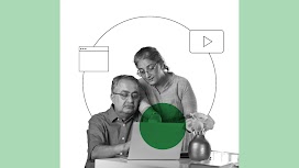 02. 4 ways to level up your ad creative and stand out. A couple engaging with a creative retail ad campaign on a laptop during mega sale days.