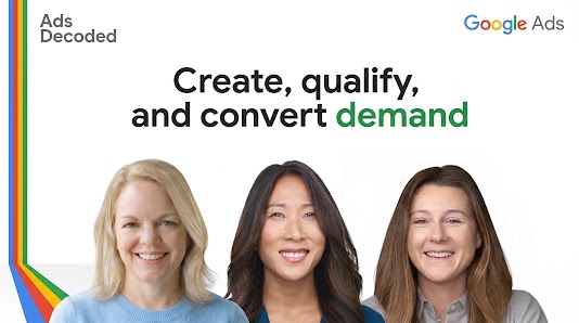 Podcast cover art for 'Ads Decoded'. The design features the title 'Ads Decoded' and the text 'Hosted by Ginny Marvin, Ads Product Liaison', accompanied by the multi-colored Google Ads logo.