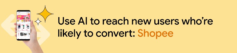 A smartphone displays the Shopee app interface, representing a Shopee case study on using AI to reach new users who are likely to convert, showcasing an effective AI-driven app marketing strategy for increasing customer engagement.
