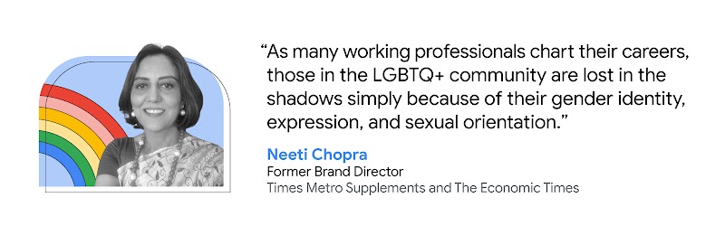 Neeti Chopra, Former Brand Director at Times Metro Supplements and The Economic Times, shared that as many working professionals chart their careers, those in the LGBTQ+ face career obscurity due to gender identity, expression and sexual orientation.