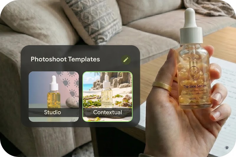 Upload photos and let Pomelli create studio-quality product visuals in minutes.