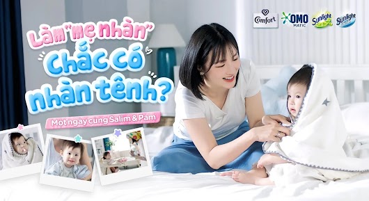 The video thumbnail shows a mother and her young child sharing a quiet, loving moment at home, promoting the softness and care of Comfort fabric conditioner.