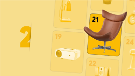 A midcentury-modern chair fills a calendar square for Nov. 21. Part 2: Deal-seeking, October–November