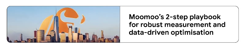 Hong Kong’s city skyline with Moomoo logo in the background, highlights Moomoo’s 2-step playbook for measuring marketing effectiveness and data-driven optimization for web and app marketing.