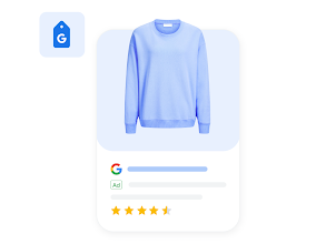A cursor clicks on a Google Ad for a sweater.