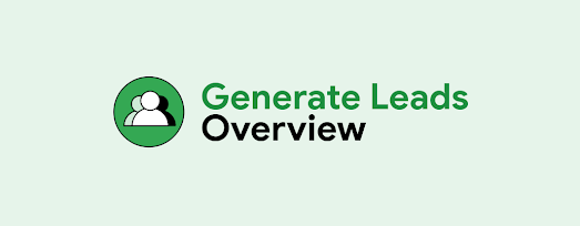 An illustration shows a trio of people alongside the words “Generate Leads Overview.”