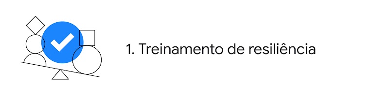 Uma imagem mostra uma espécie de gangorra ilustrando uma das quatro oportunidades para as empresas: “1. Treinamento de resiliência”.