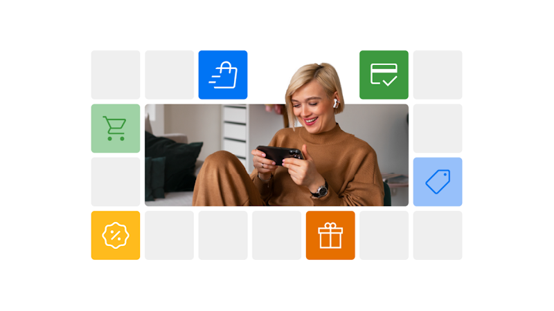 Imagem de uma mulher branca, de cabelos curtos e loiros, usando um smartphone.