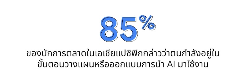 85% ของนักการตลาดในเอเชียแปซิฟิกระบุว่ากำลังอยู่ในขั้นตอนวางแผนหรือออกแบบการนำ AI มาใช้งานในการตลาด