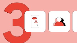 Das Bild zeigt eine illustrierte 3 und zeigt Icons für Creator Marketing auf YouTube