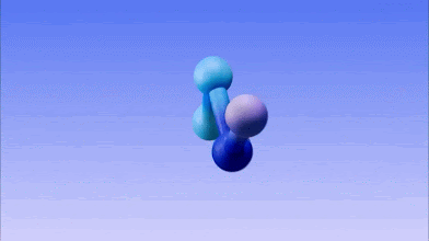 디지털 소비자 여정을 표현하는 파란색 3D 아이콘이 움직이는 루핑 애니메이션