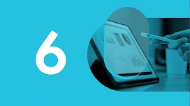 Bölüm 6. Bir tablet ekranında çubuk grafikler, çizgi grafik ve pasta grafik gösteriliyor. Ekran kalemi tutan bir el, ekrana doğru hareketler yapıyor.