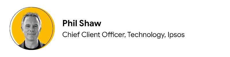 La imagen muestra un primer plano de Phil Shaw, director de Clientes de Tecnología de Ipsos