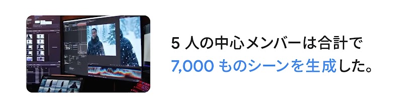 5 人の中心メンバーは合計で 7,000 ものシーンを生成した。