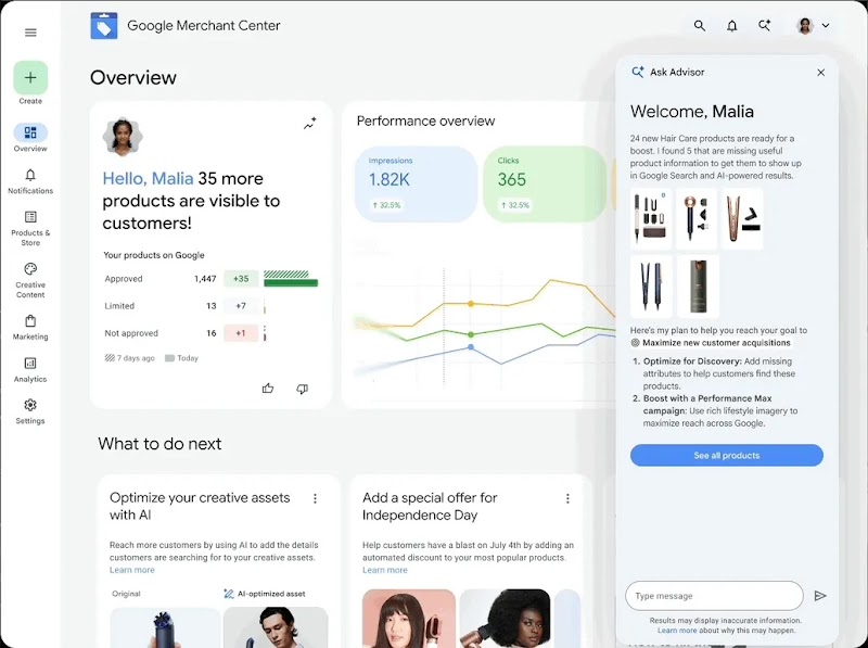 Ask Advisor for Merchant Center image