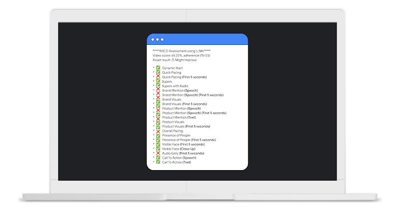 Vediamo la riproduzione di uno schermo laptop. All’interno una schermata nera con la pagina dell’assessment ABCD.