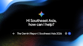 The Gemini app greets Southeast Asia with "Hi Southeast Asia, how can I help?", its multicolour star icon centred on a dark interface, capturing how Gemini has become the region's go-to multilingual, multimodal AI companion for daily life and work.