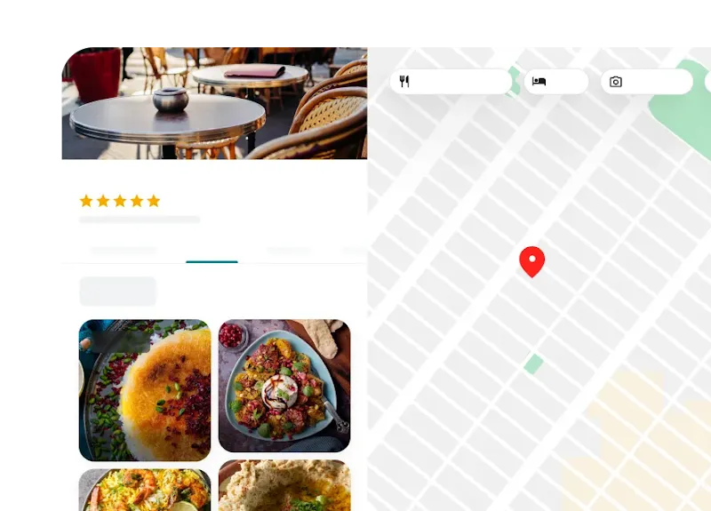 Person searching for a cafe near them.