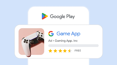 Image of a gaming app ad for Google Play store. 