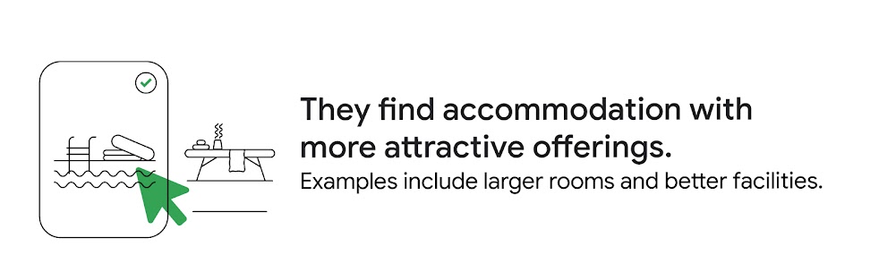 Insights on why Australian travellers change their mind about accommodation: They find accommodation with more attractive offerings. Examples include larger rooms and better facilities