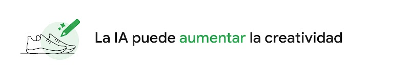 Ilustración de unas zapatillas deportivas y un lápiz junto al título "La IA puede aumentar la creatividad".