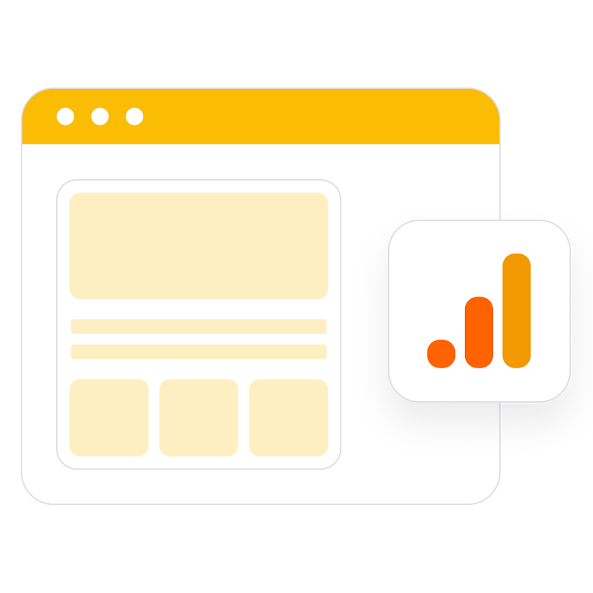 A web page next to a bar graph displaying its performance.