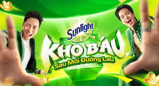 A vibrant green promotional thumbnail for Sunlight featuring two smiling men reaching towards the camera, with large text reading "KHO BÁU Sau Mỗi Đường Lau