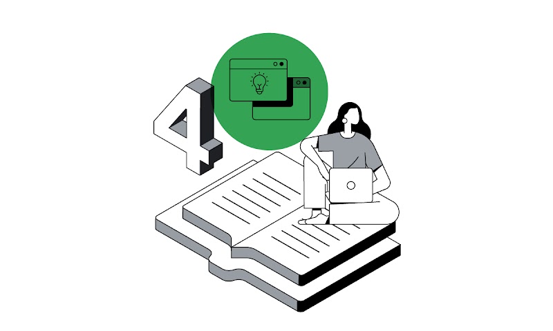 Uma pessoa com longos cabelos pretos, vestida com uma camiseta cinza e calça branca, senta-se com seu laptop enquanto pensa na melhor forma de apresentar um conteúdo de forma criativa.