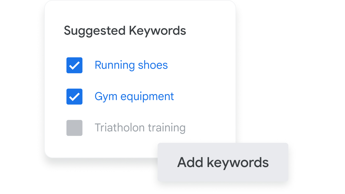 Example of suggested keywords