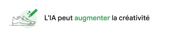 Illustration représentant des baskets et un crayon, accompagnée du titre : "L'IA peut augmenter la créativité".
